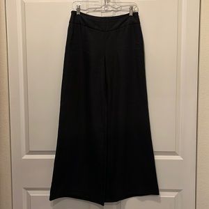 O by Oscar De La Renta Black Linen Wide Leg Pants